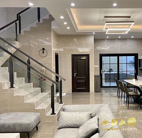 磨砂外卡槽玻璃夹扶手